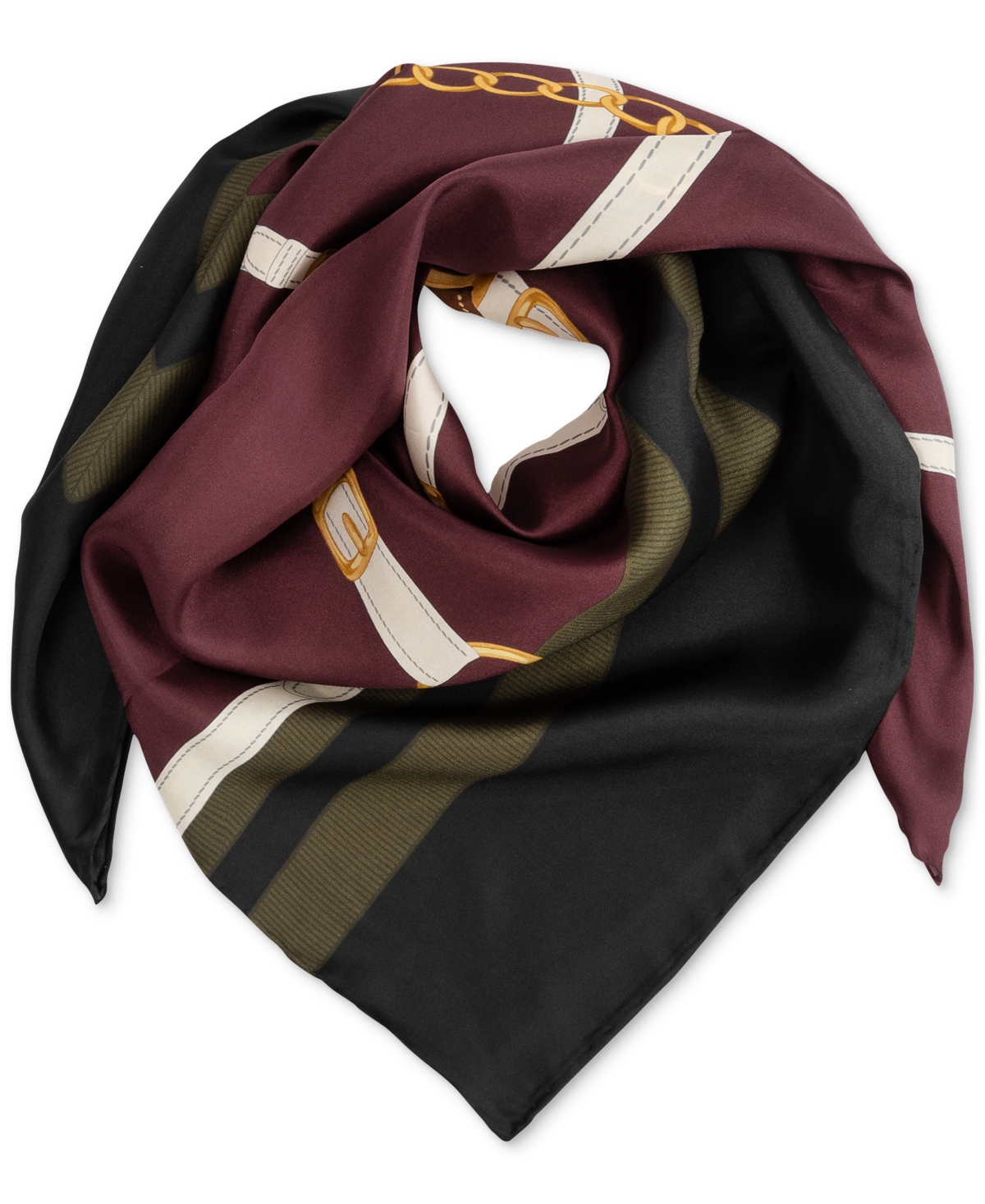 Ralph Lauren Modern Belting Square Silk Scarf In Brown