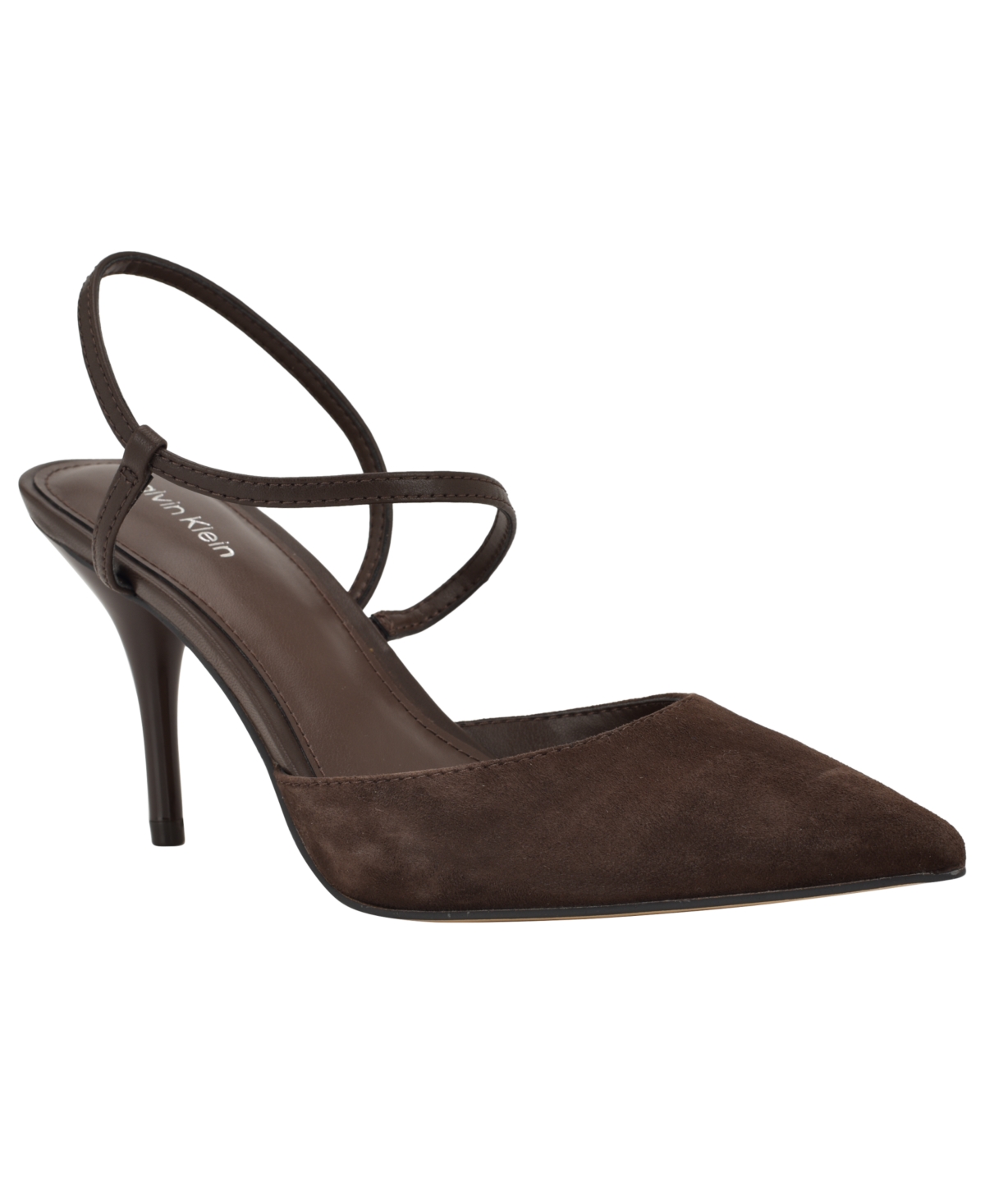 Calvin Klein Women's Cordera Strappy Stiletto Pumps - Dark Brown Suede