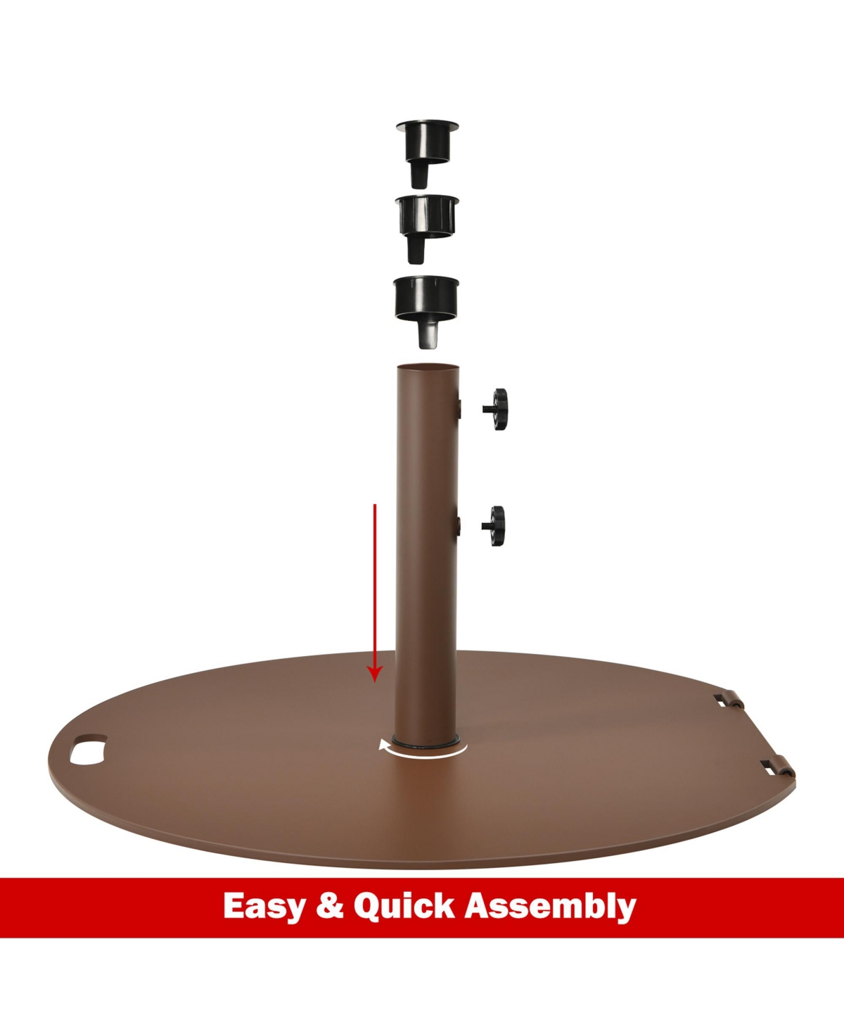 Gymax Round Weighted Patio Umbrella Base Stand lbs w/ 3 Adapters
