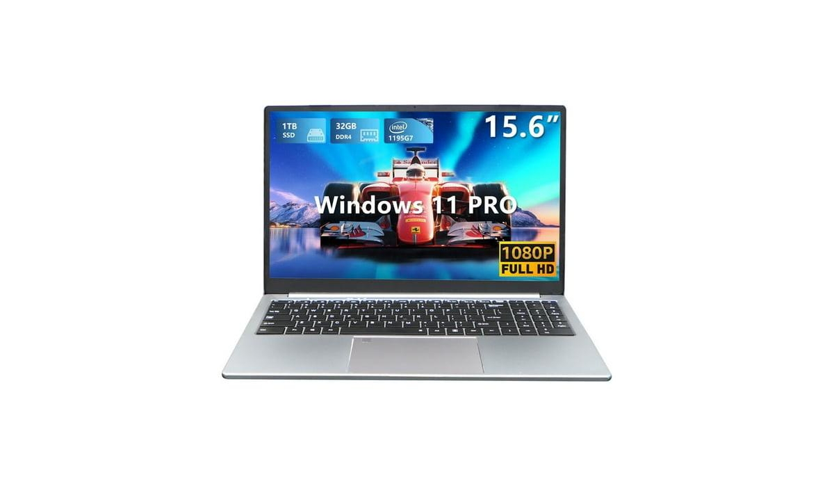 memzuoix 15.6"Gaming Laptop i7 1195G7,32GB 1TB Ssd Fhd 1920 1080 Display, Fingerprint Unlock Backlit Keyboard RJ45 Hdmi 180 Angle Opening Gamer L