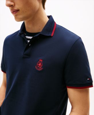 Men's Seasonal Embroidered Crest Regular Fit Tipped Polo Shirt