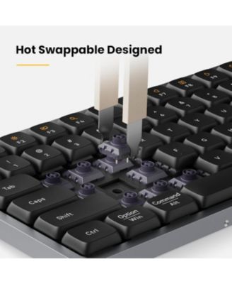 Flow Low-Profile Mechanical Keyboard, 100 Keys Rechargeable Wireless, Bluetooth & Wired, White Ghost Linear Switches for Windows, Mac