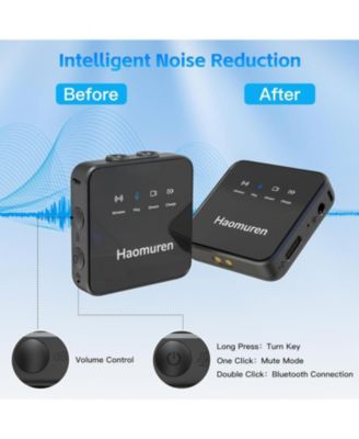 Wireless Lavalier Mic 2-Pack, Bluetooth Lapel Mic for iPhone, Android, Camera, iPad, Tablet, PC, Noise Cancel, Echo, for Video Recording