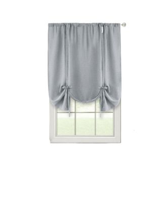 Shabby Linen Farmhouse Sheer Flax Curtain Tie Up Single Window Curtain Shade - 42 in. W x 63 in. L, Toast