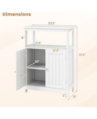 Freestanding Bathroom Floor Storage Cabinet with Shelf - Multifunctional Storage Unit for Living Room, Hallway & Home Office
