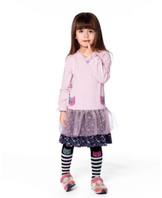 Baby Girl Bi-Material Dress Dusty Pink - Baby