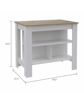 Modern Kitchen Island with Storage Shelves and Drawer for Meal Prep and Organization