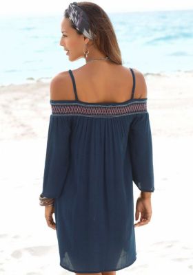 Women's Embroidered Cold Shoulder Dress