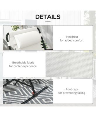 Folding Outdoor Rocking Chair Set of 2 w/ Headrests,