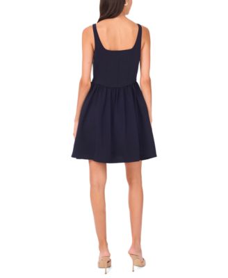 Women's Sleeveless Corset Bodice Mini Fit & Flare Dress