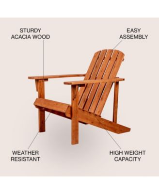 Westport Outdoor Patio Traditional Acacia Wood Adirondack Chair