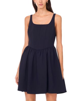 Women's Sleeveless Corset Bodice Mini Fit & Flare Dress