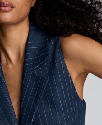 Women's Pinstripe Sleeveless Vest