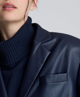 Women’s Faux Leather Oversized Boyfriend Jacket