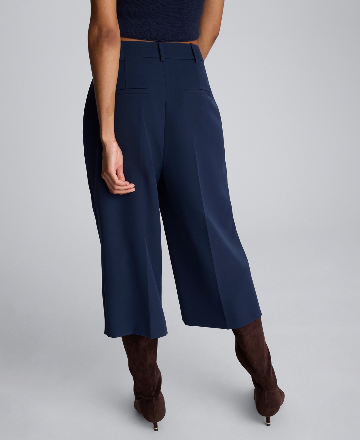 Kenneth Cole Women's High-rise Wide Leg Culottes Pants In Black