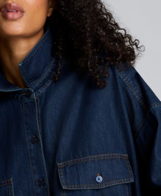 Women's Button-Up Oversized Denim Shirt