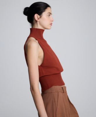 Women's Sleeveless Mock Neck Top