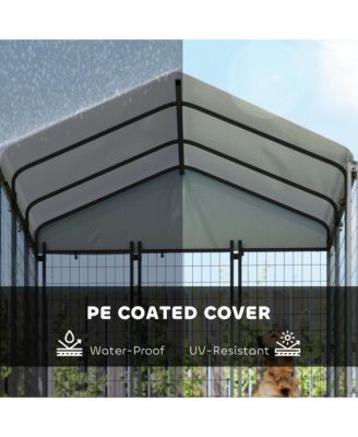 Outdoor Dog Kennel, Dog Playpen Enclosure with Roof, 6' x 6' x 6'