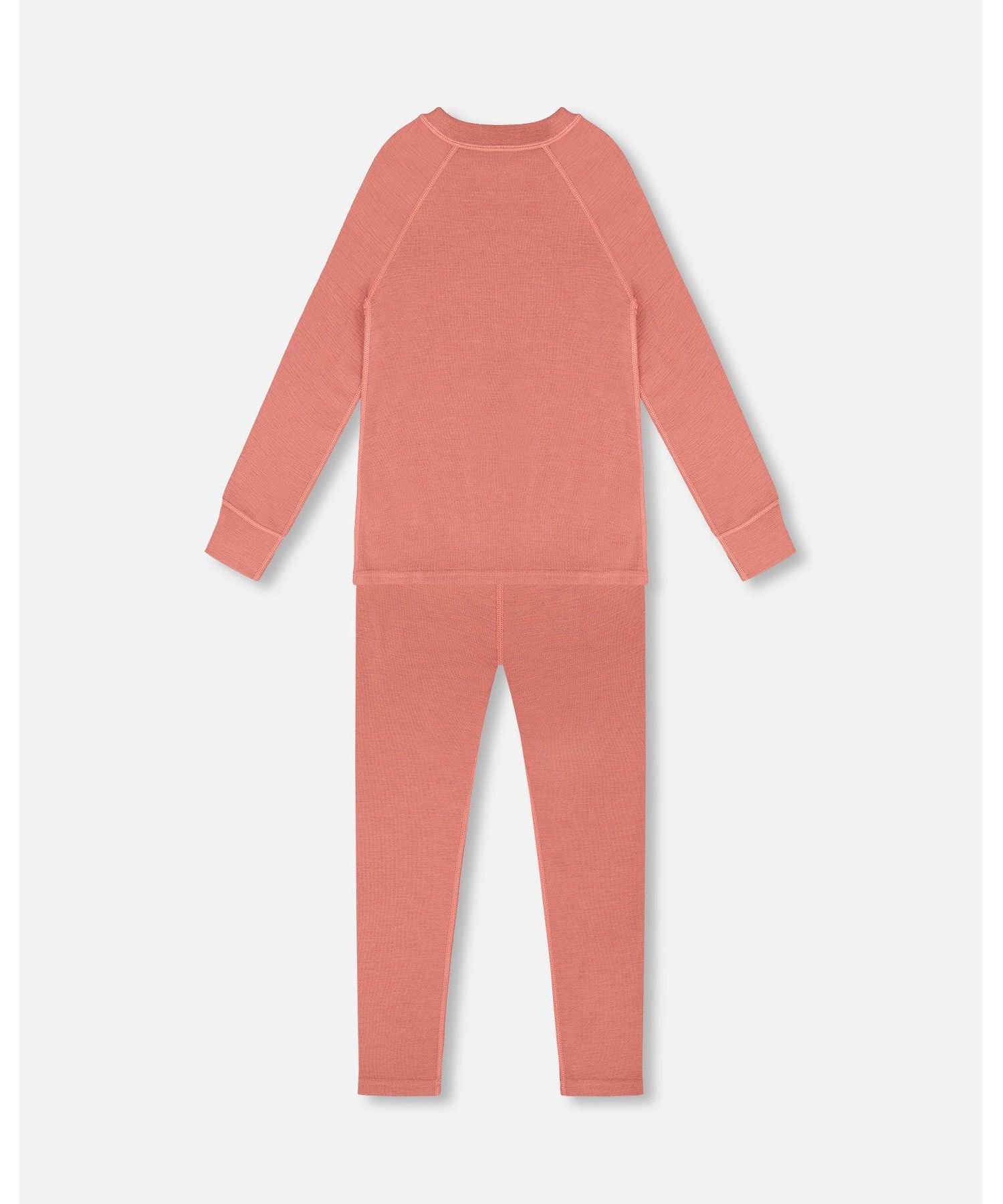 Girl Merino Wool Base Layer Set Dusty Pink - Toddler|Child