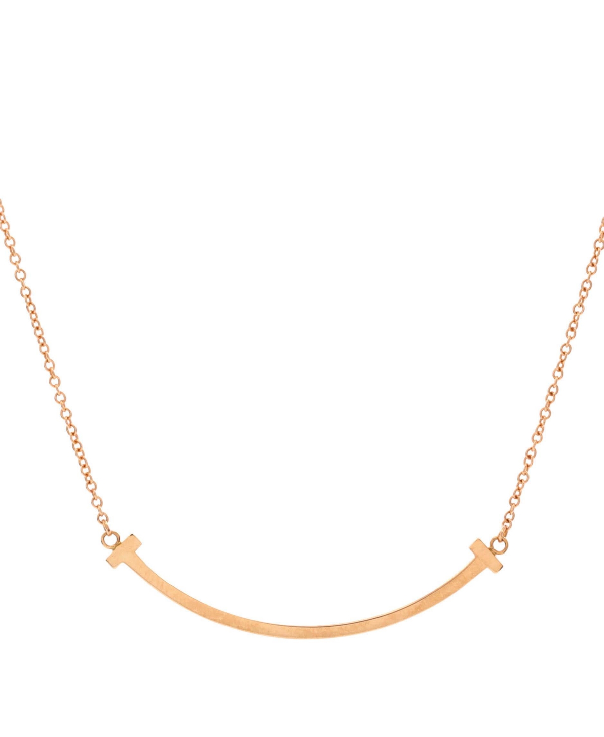 Pre-Owned Tiffany & Co. T Smile Pendant Necklace - 18k rose gold