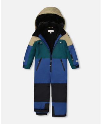 Big Boys One-Piece Teknik Snowsuit Colorblocked Navy Blue - Toddler|Child