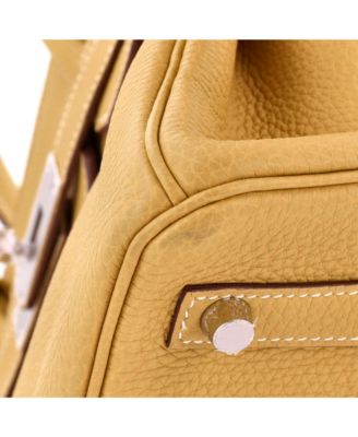 Pre-Owned Hermes Birkin 30 Handbag Yellow Togo with Palladium Hardware