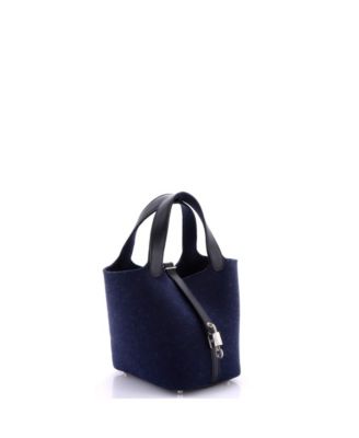 Pre-Owned Hermes PM Picotin Lock Bag Felt with Leather