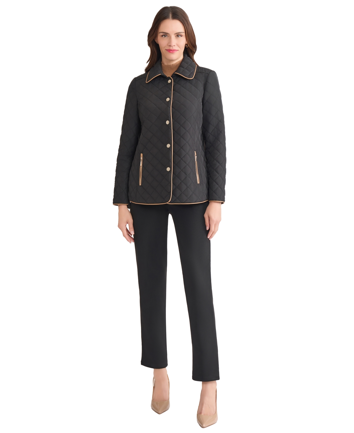 Jones New York Quilted Jacket In Black