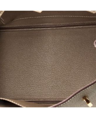 Pre-Owned Hermes Birkin 25 Handbag Grey Togo with Gold Hardware