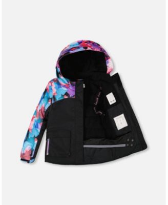 Girl Two-Piece Play Snowsuit Black Butterfly Print - Toddler|Child