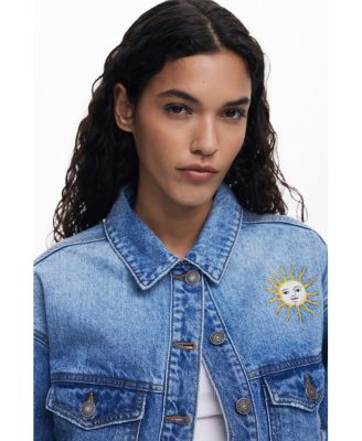 Women's Denim jacket with oriental embroidery