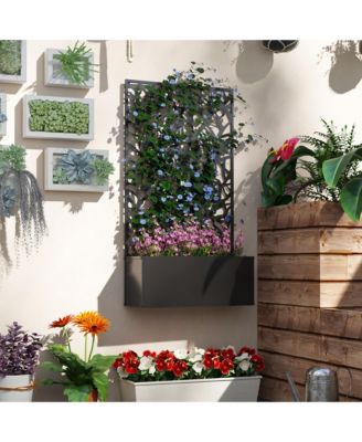 Garden Box with Privacy Panel, Outdoor Planter Box for Garden