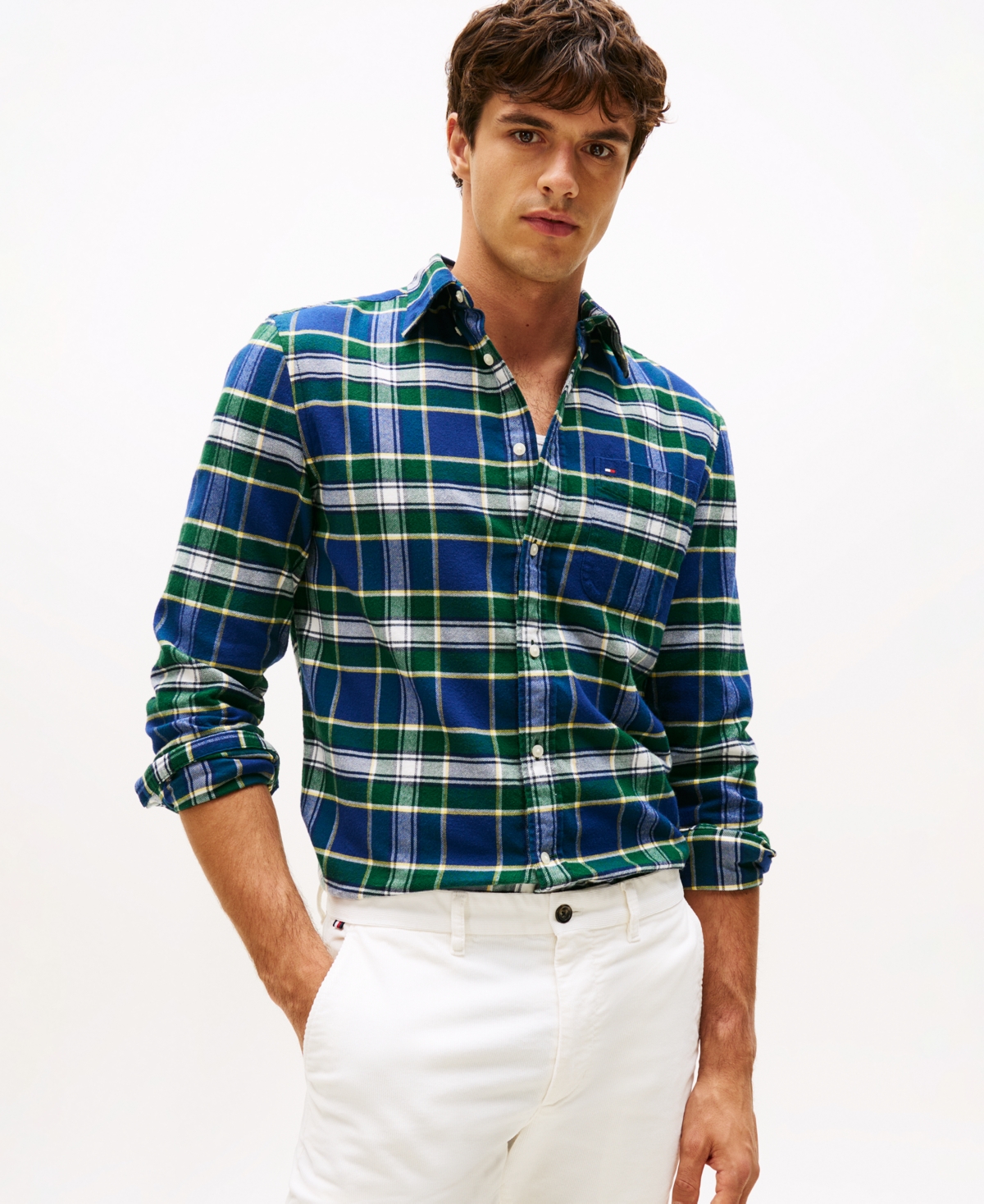 Tommy Hilfiger Brushed Flannel Check Print Shirt In Multi