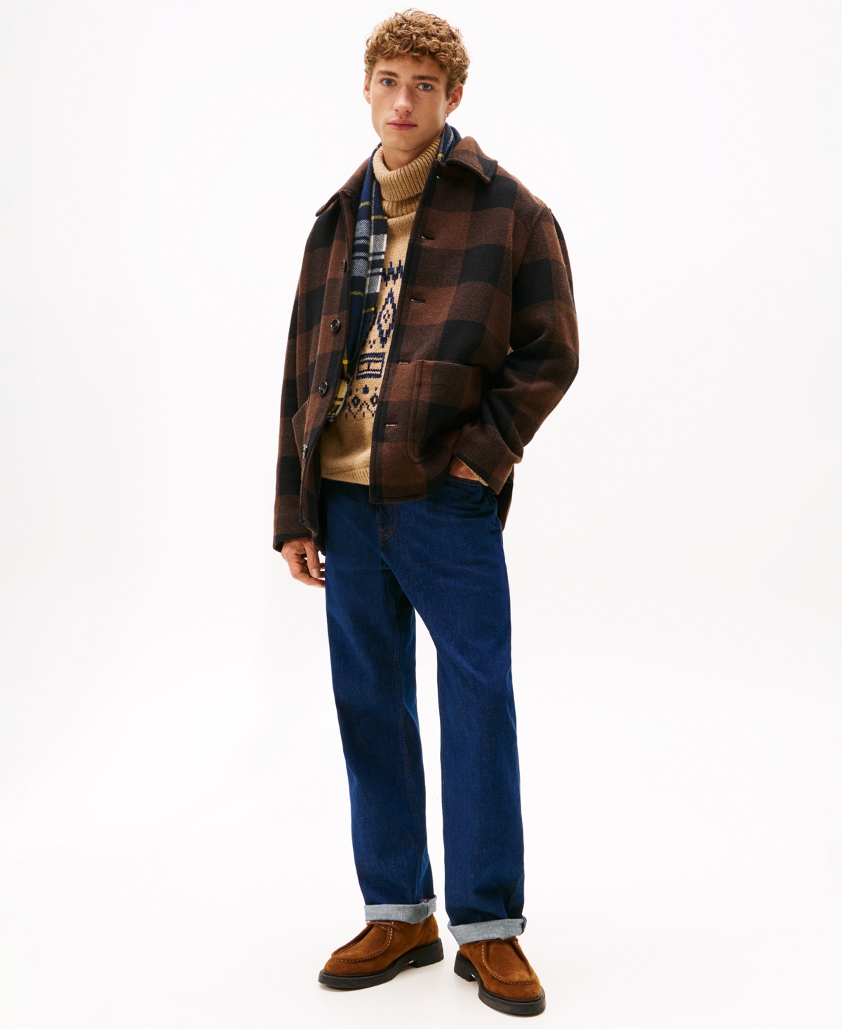 Tommy Hilfiger Men's Double-Face Check Chore Jacket