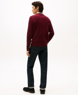 Men's Classic Cable Crest Crewneck Sweater