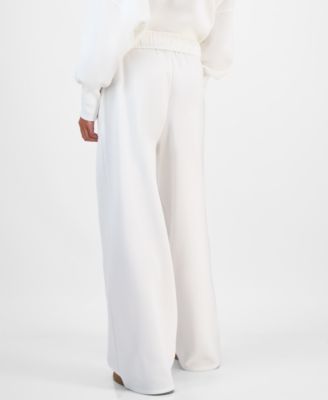 Juniors' Wide-Leg Fleece Sweatpants 