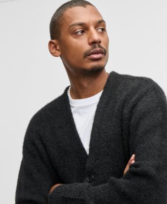 Men's Boxy-Fit Eyelash Cardigan