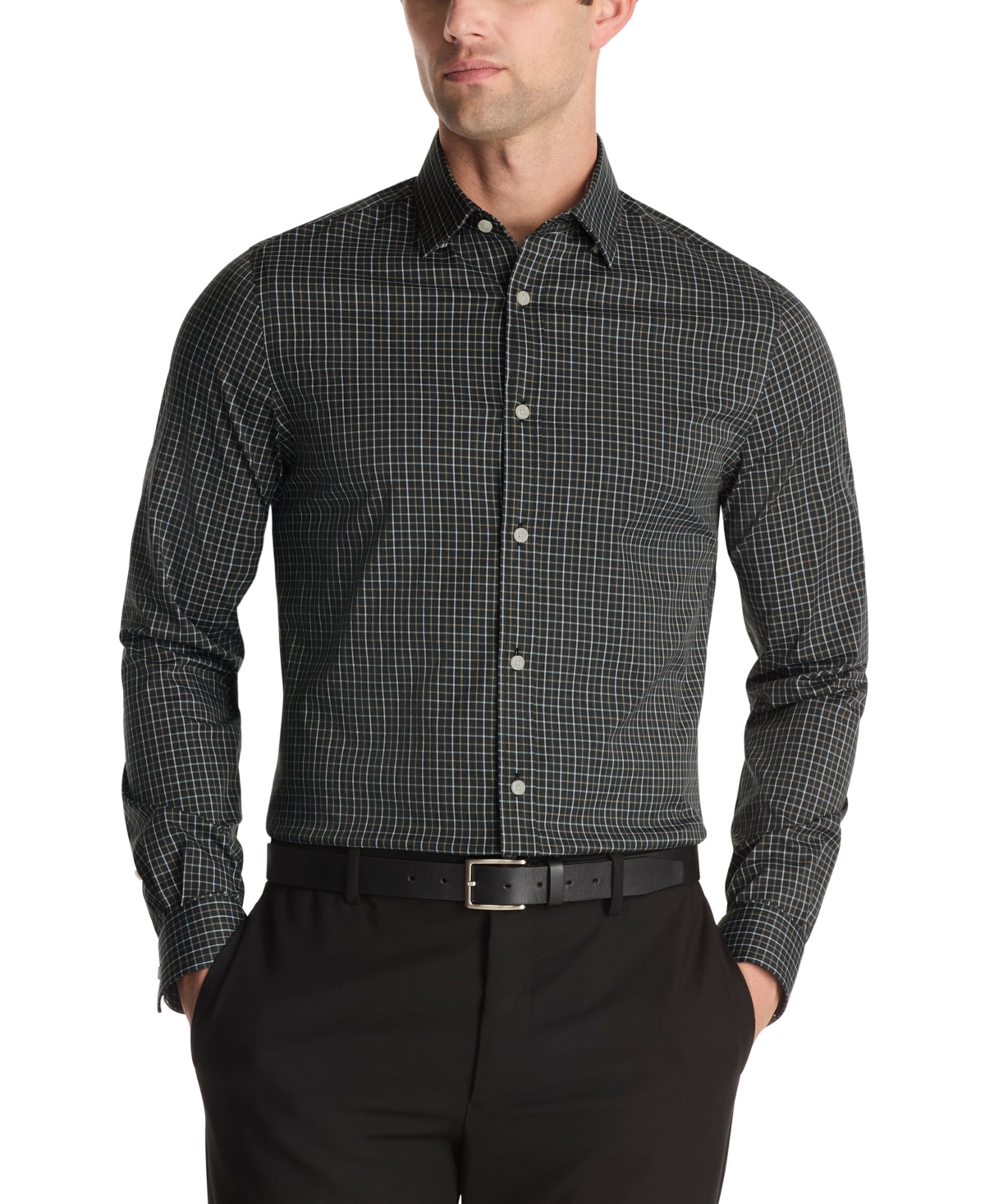 Michael Kors Men's Passport Untucked Slim Fit Dress Shirt In Gray