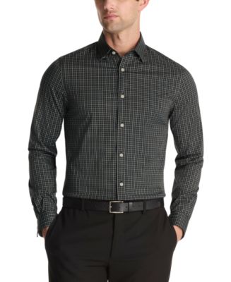 Michael Kors Men's Passport Untucked Slim Fit Dress Shirt - Black - Size 15-15.5 32-33