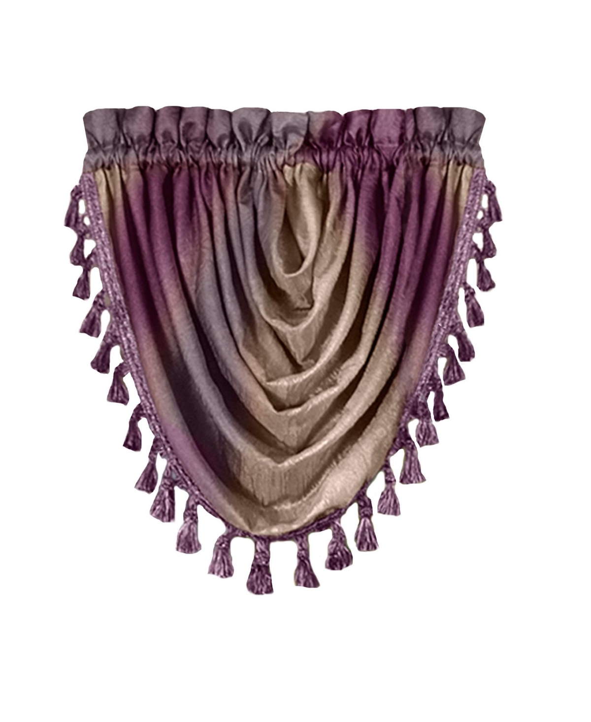 GoodGram Ombre Crushed Satin Sheer Single Window Curtains & Valances - 46 in. W x 42 L Valance, Autumn