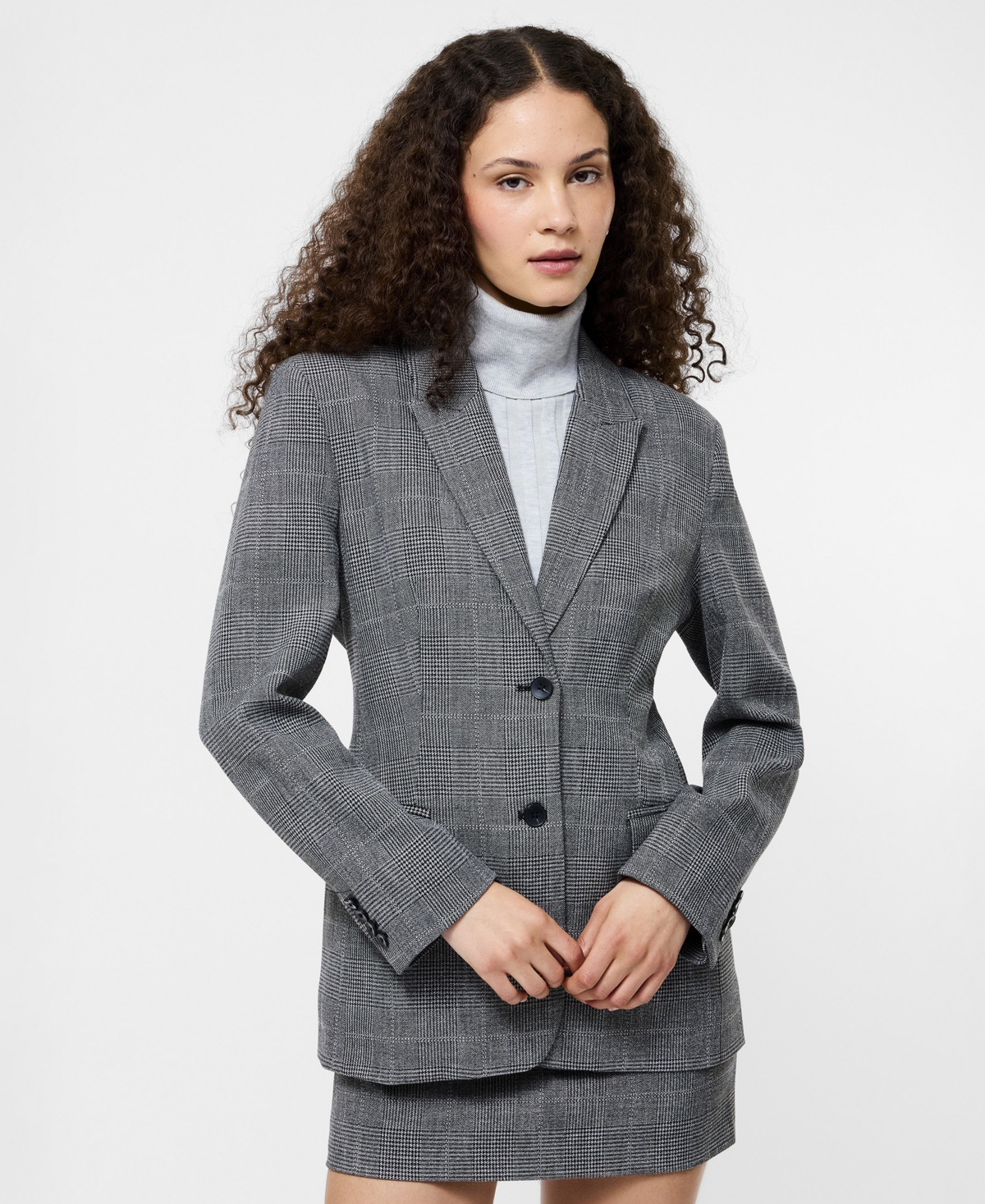 French Connection Owen Plaid Suiting Jacket In Gray