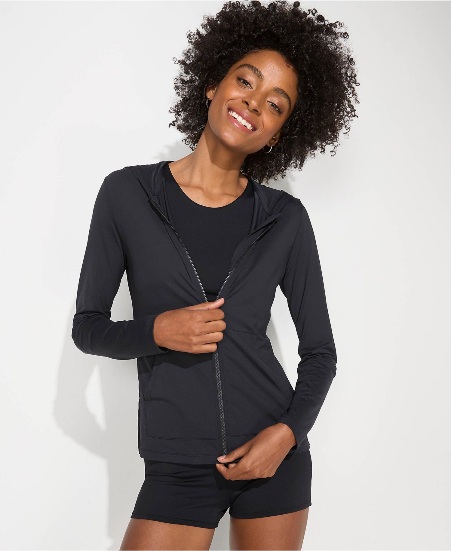 Women's SunShade UPF 50 Hooded Zip Front Rash Guard