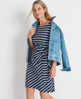 Women's Short Sleeve Cotton Modal Wrap Above the Knee Dress