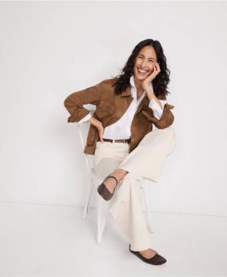 Women's Unisex Faux Suede Trucker Jacket