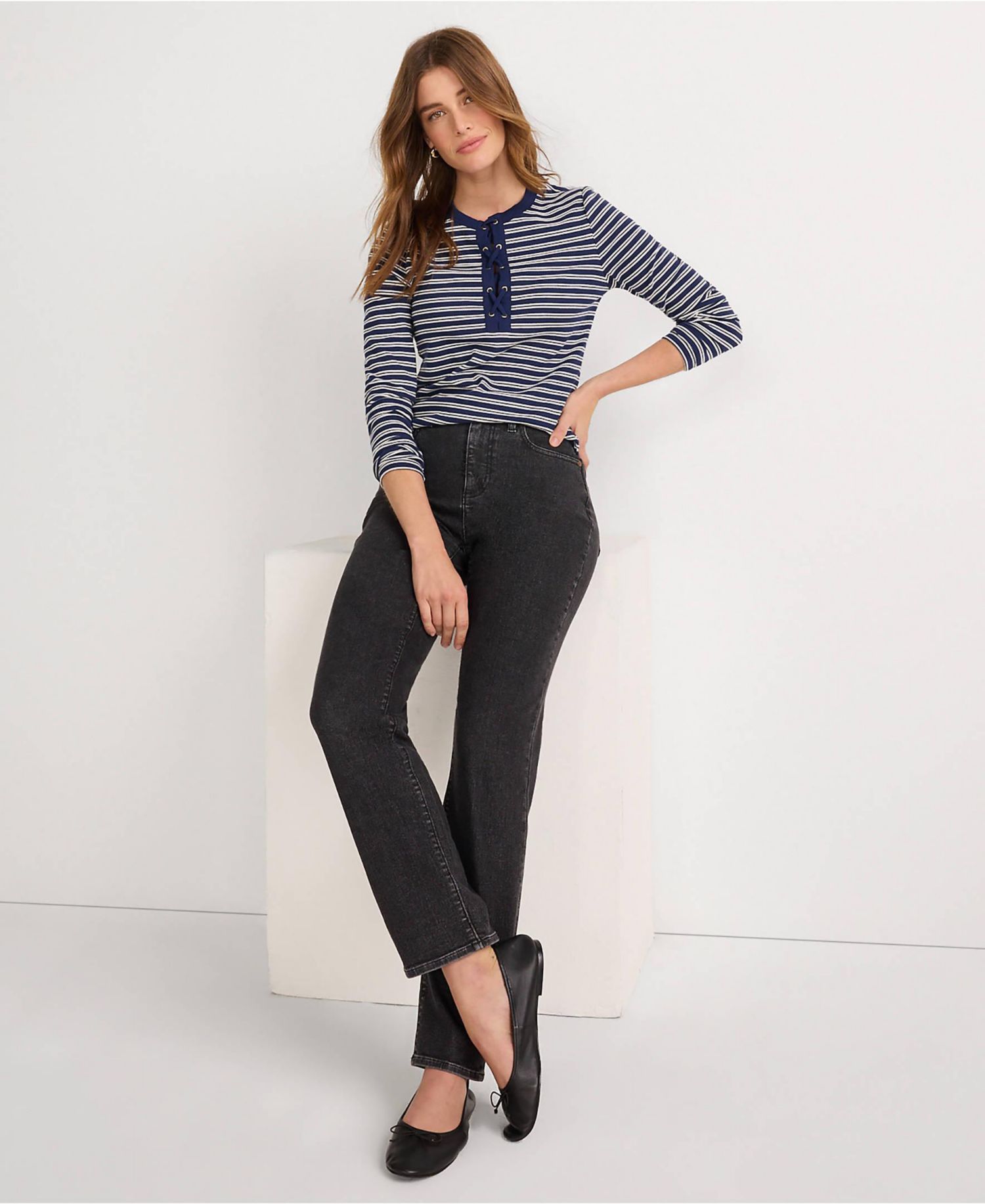 Women's Denim High Rise Straight Leg Jeans