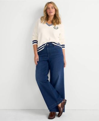 Women's Recover High Rise Wide Leg Blue Jeans