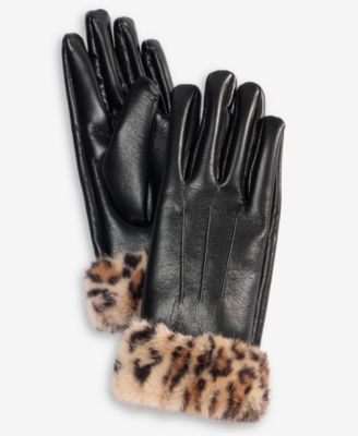 I.N.C. International Concepts - Animal Printed Faux Fur Cuff Gloves