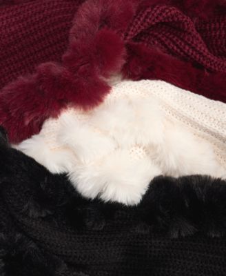Knit Muffler with Faux Fur Trim, Macy's Exclusive