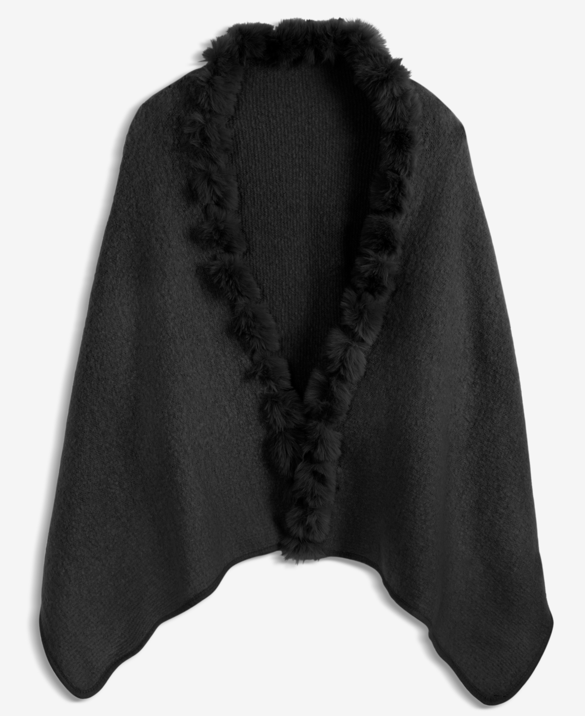 Inc International Concepts Whipstitch Faux Fur Luxe Scarf, Macy's Exclusive In Black