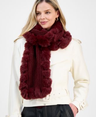 Knit Muffler with Faux Fur Trim, Macy's Exclusive
